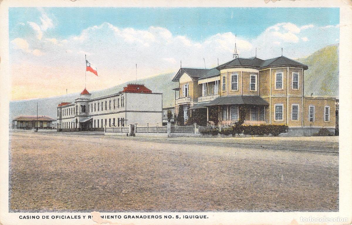 Postales: Postal Casino de Oficiales y Regimiento Granaderos No. 5 en Iquique Chile