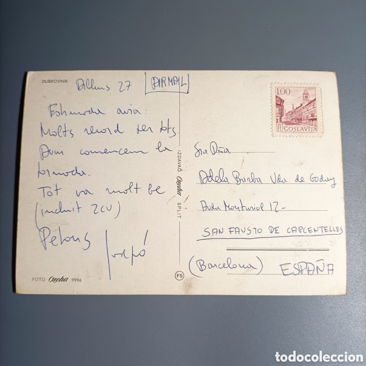 Postales: TARJETA POSTAL CIRCULADA. №9996 DUBROVNIK - Foto 2