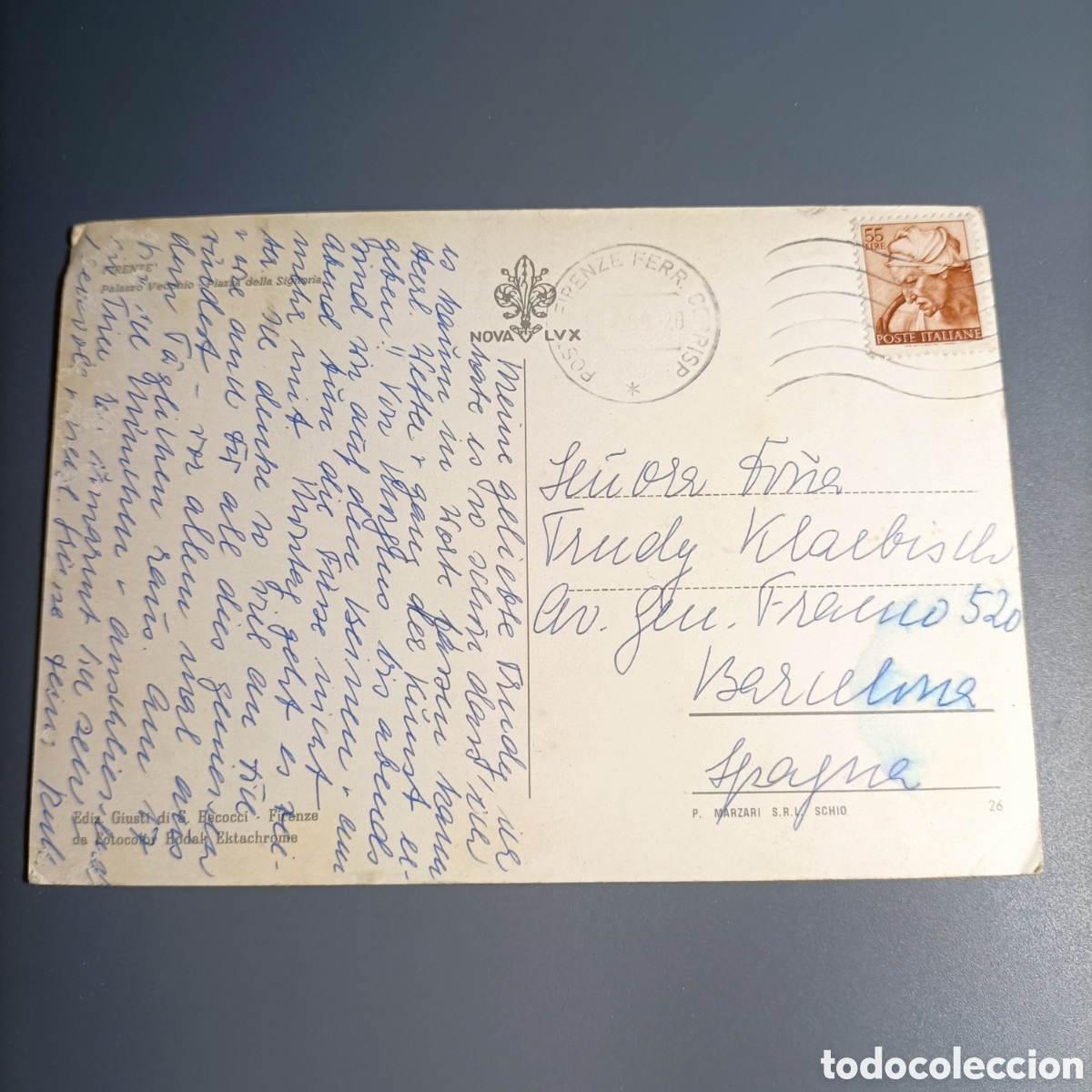Postales: TARJETA POSTAL CIRCULADA. FIRENZE. - Foto 2