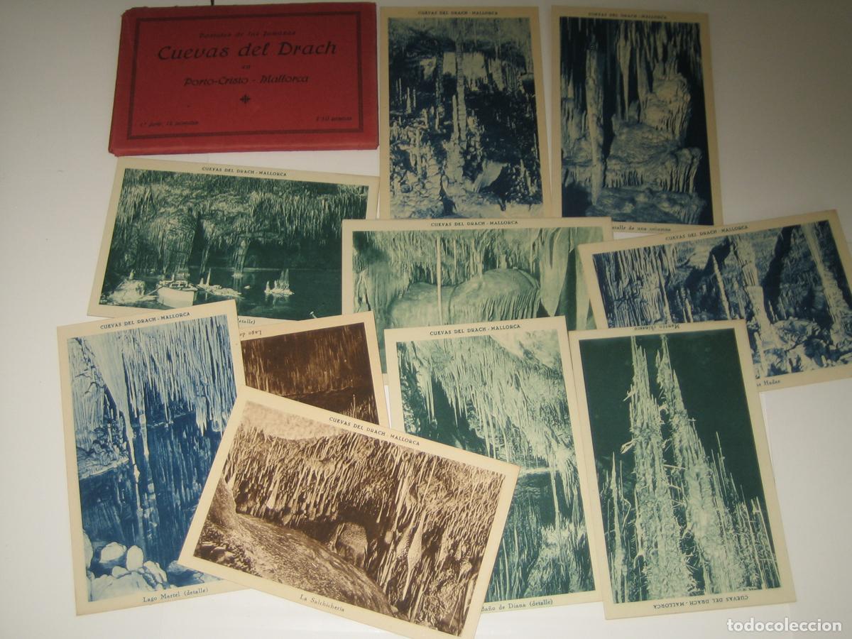Postales: ANTIGUAS POSTALES - VER FOTO - LAS CUEVAS DEL DRAC - SOBRE CON 12 POSTALES