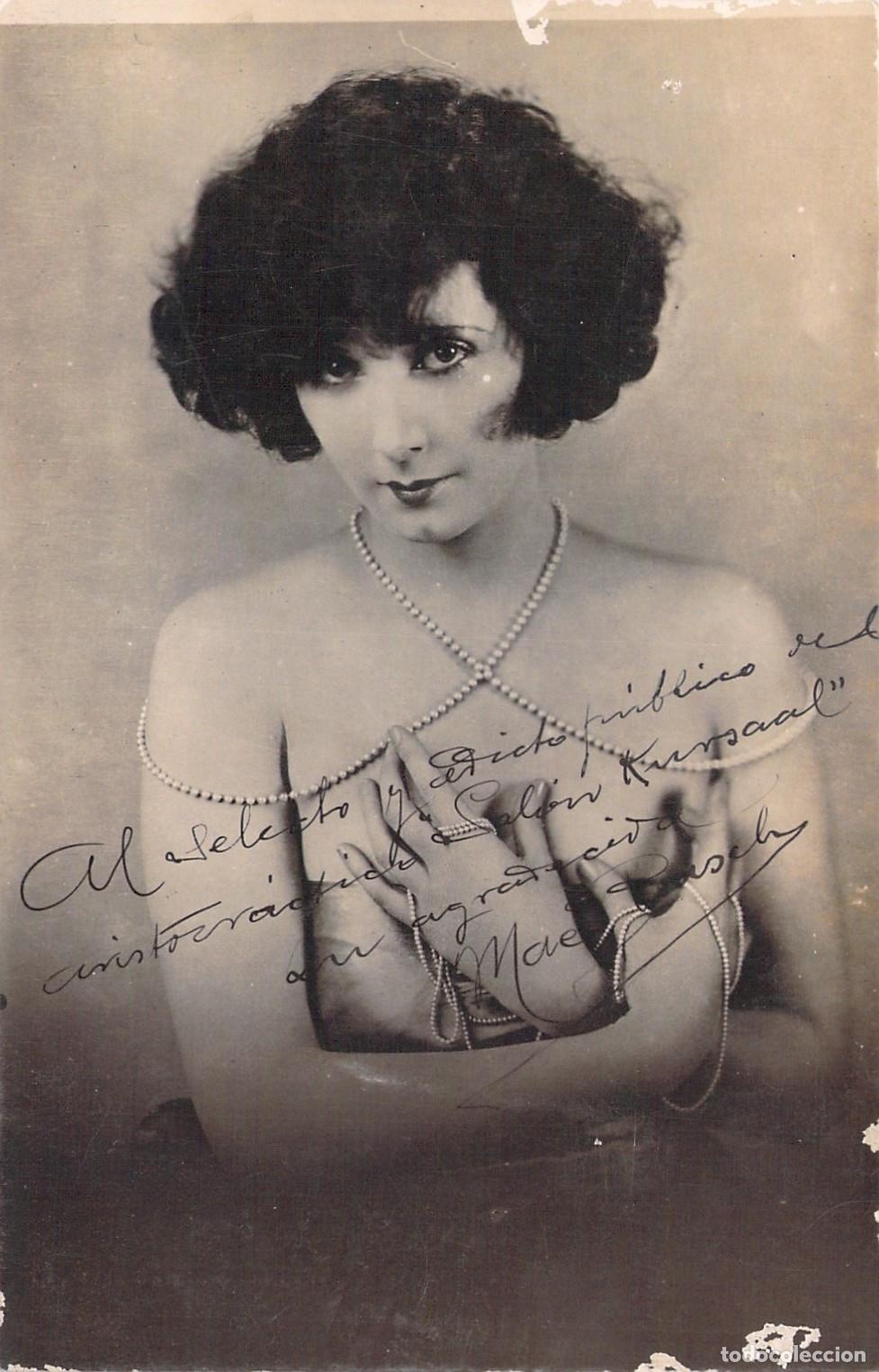 Postales: Postal de la actriz Mae Murray con dedicatoria