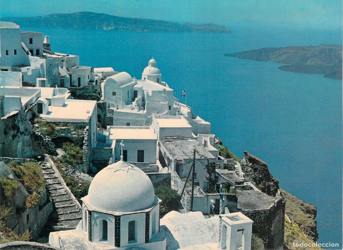 Postales: Postal de Fira en Santorini, Grecia, vista parcial