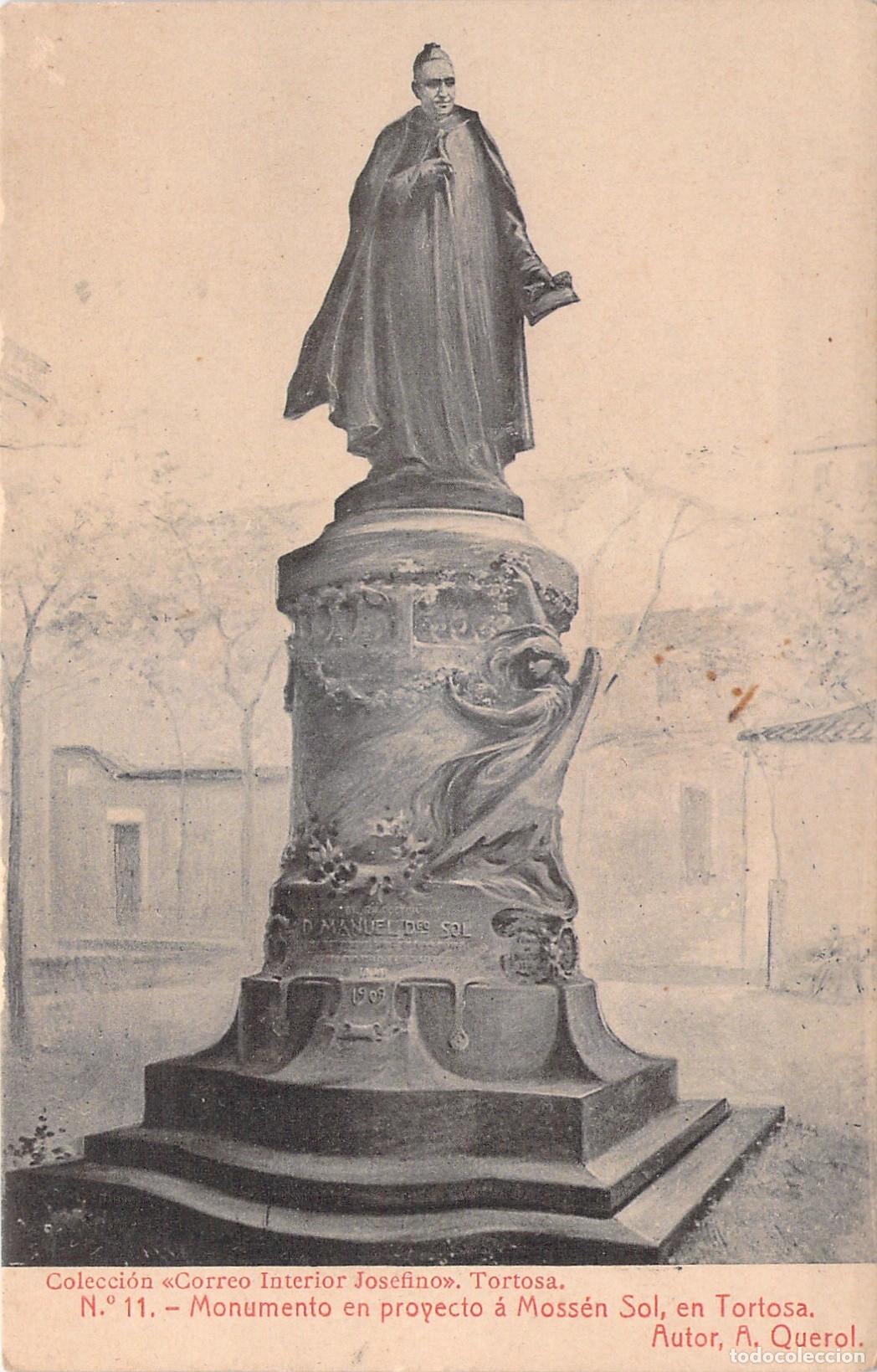Postales: Postal Monumento a Moss&egrave;n Sol en Tortosa Fototipia Thomas