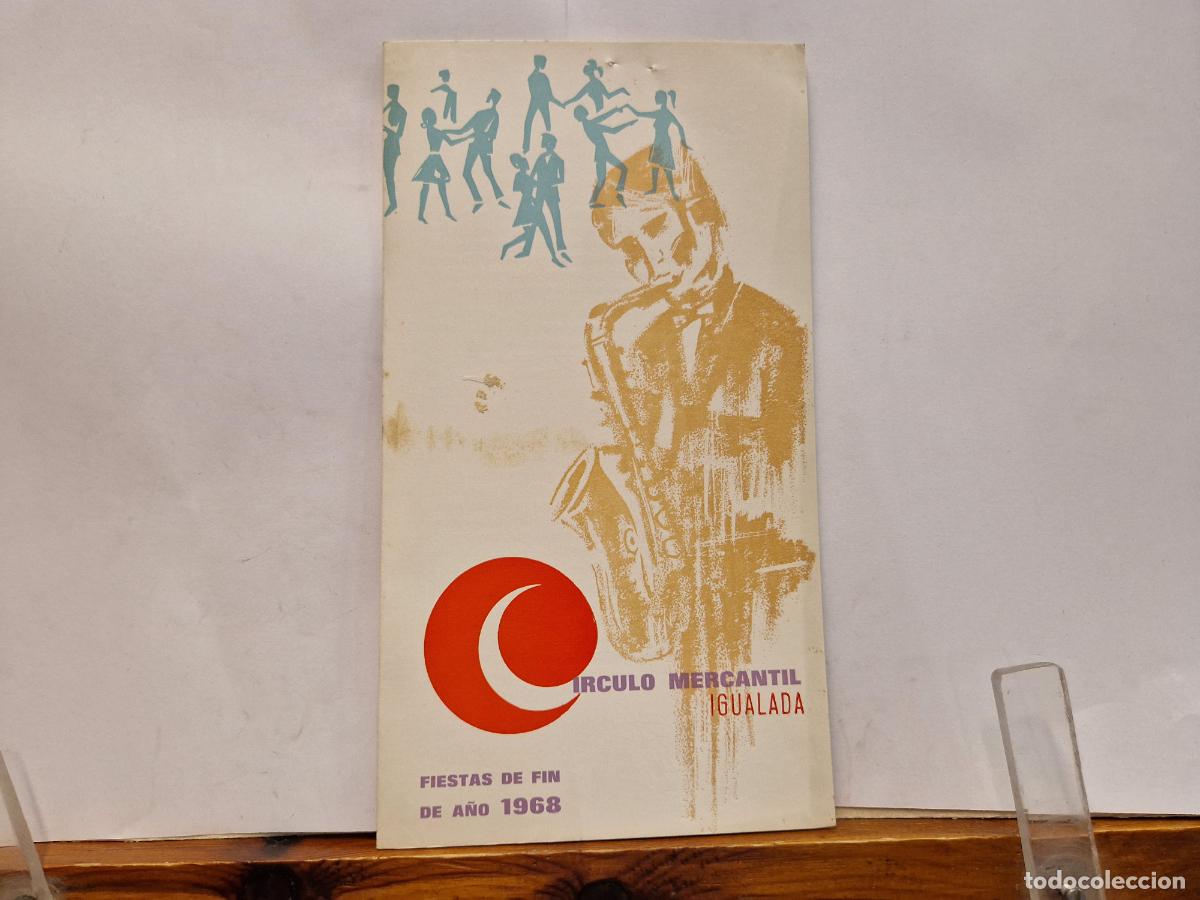 Postales: BONITA POSTAL CIRCULADA. DIPTICO. FIESTAS DE FIN DE A&Ntilde;O 1968. CIRCULO MERCANTIL IGUALADA