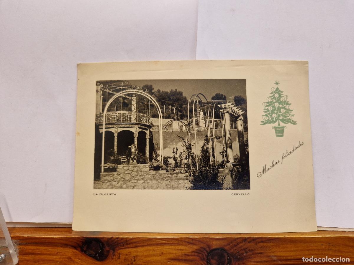 Postales: BONITA POSTAL CIRCULADA. FELICES FIESTAS Y PROSPERO A&Ntilde;O. LA GLORIETA. CERVELLO.