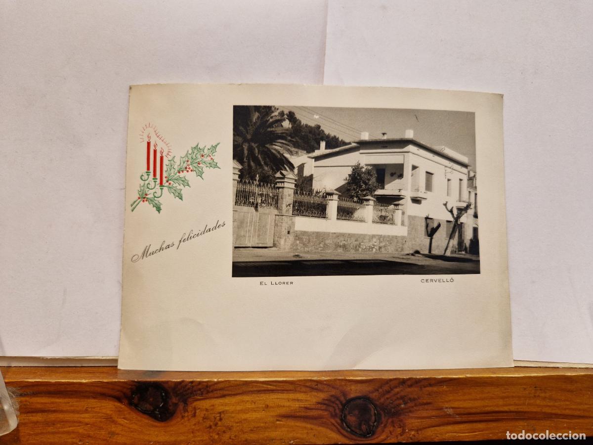 Postales: BONITA POSTAL CIRCULADA. FELICES FIESTAS Y PROSPERO A&Ntilde;O. EL LLORER. CERVELLO.