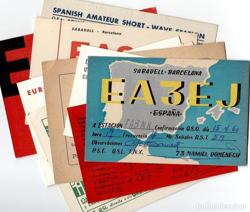 Postales: Interesante colecci&oacute;n de 11 tarjetas QSL de Catalunya / Calella - Villanueva y Geltr&uacute; - Sabadell -..