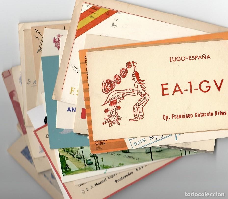 Postales: Colecci&oacute;n variada de 32 tarjetas QSL de Espa&ntilde;a / Tobarra - Lugo - Santa Cruz de Tenerife - Mieres ..