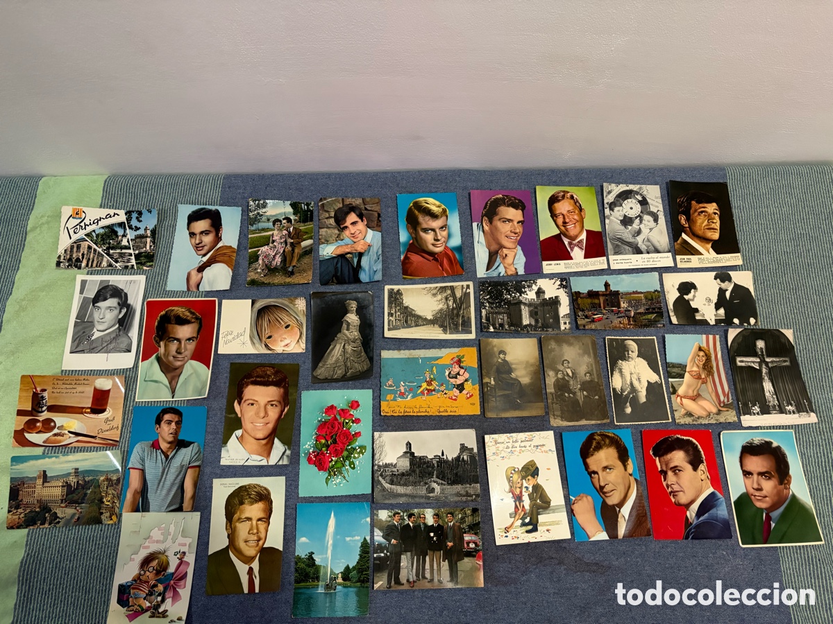 Postais: Lote de 36 postales antiguas a&ntilde;os 50-60: actores, vistas de Perpi&ntilde;&aacute;n y Barcelona