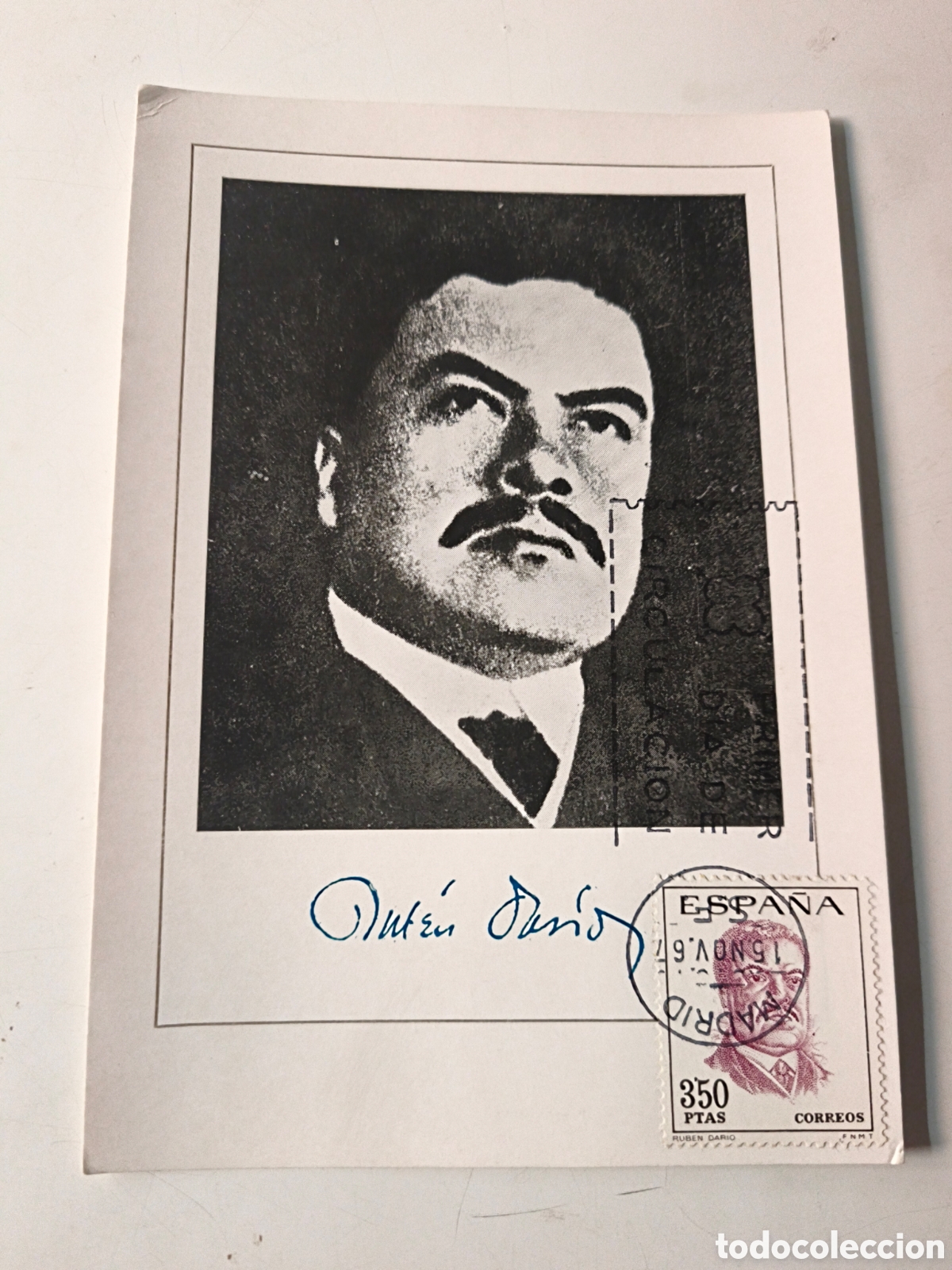 Postcards: Postal Rub&eacute;n Dario. Con sello