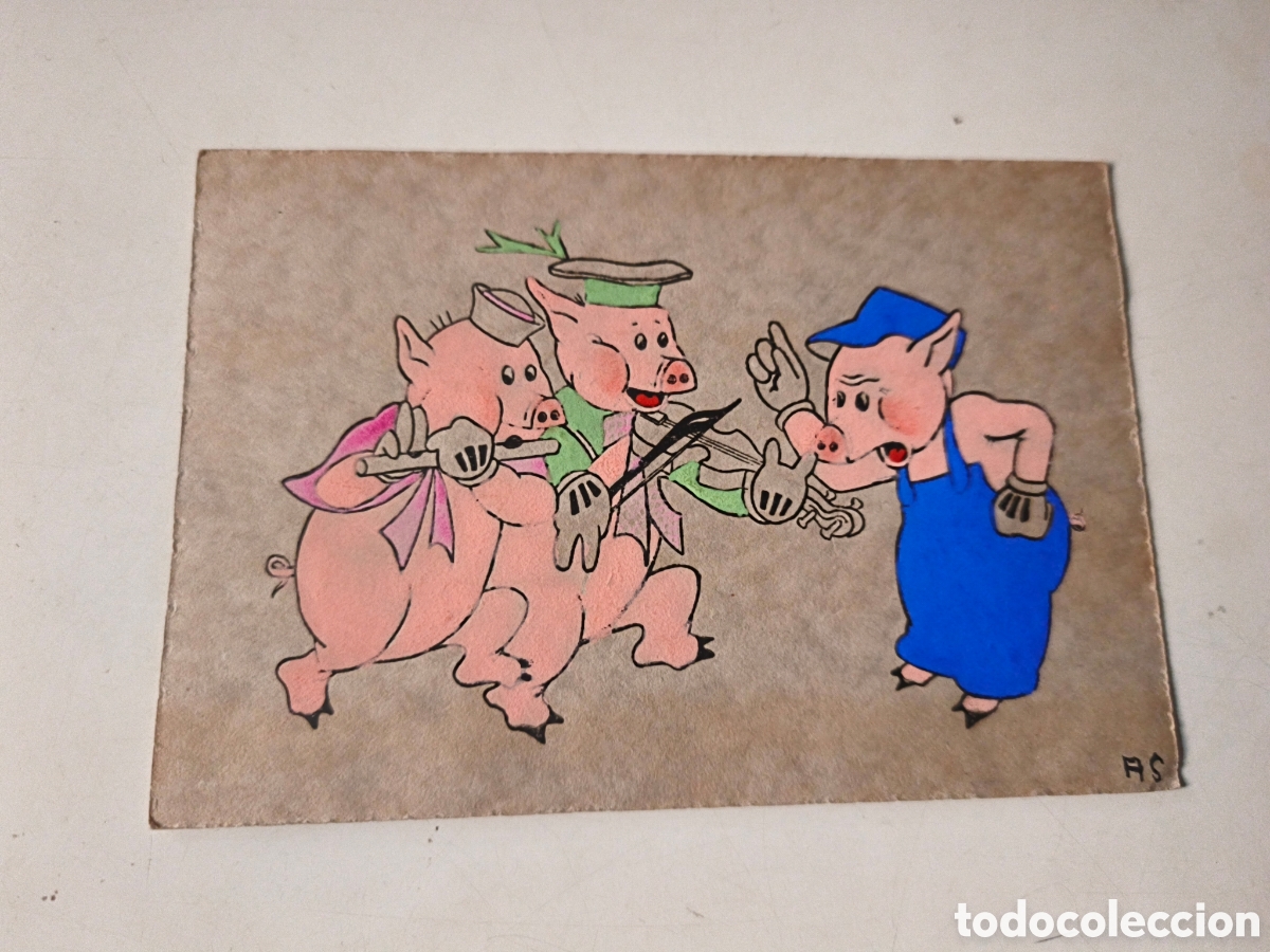 Postales: Postal Tres cerditos