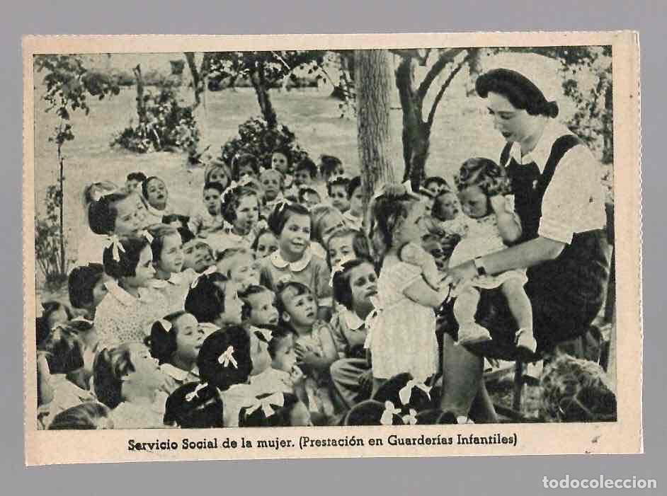 Postales: TARJETA POSTAL SERVICIO SOCIAL DE LA MUJER (PRESTACION EN GUARDERIAS INFANTILES) FET Y JONS. C.1945