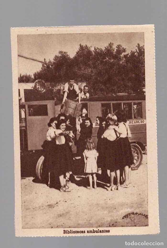 Postales: TARJETA POSTAL BIBLIOTECAS AMBULANTES. SECCION FEMENINA FET Y JONS. C.1945