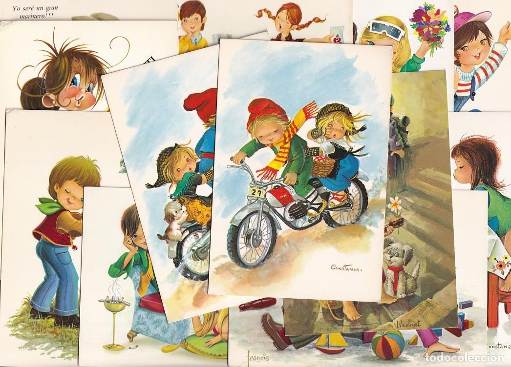 Postcards: 17 Postales antiguas C y Z - Ilustradores: Constanza , Vernet , Garc&iacute;a , Arias , Francis.. / Reventa