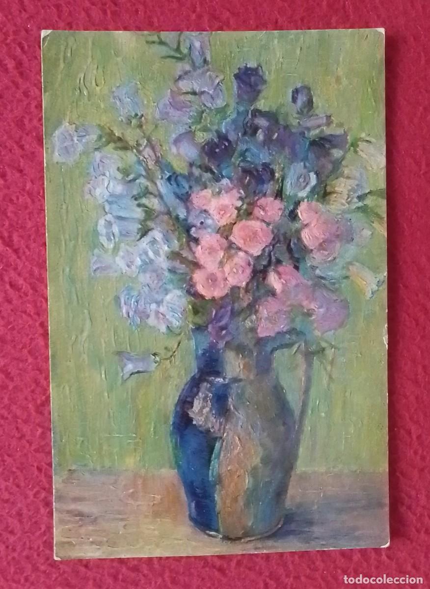 Postcards: ANTIGUA POSTAL POST CARD DE PINTURA PAINTING JARR&Oacute;N CON FLORES FLOWERS FLEURS.. A. S.-M, & S. N&ordm; 673