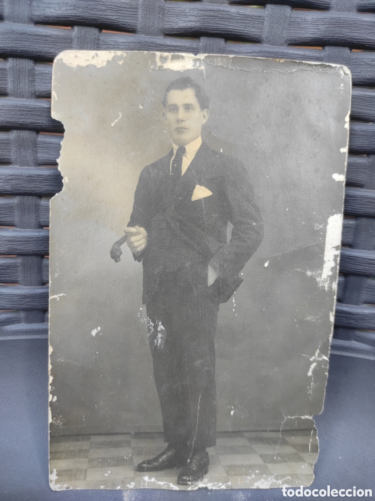 Postales: Carta postal hombre con pipa. Deteriorada (PEDIDO MINIMO 10&euro;)