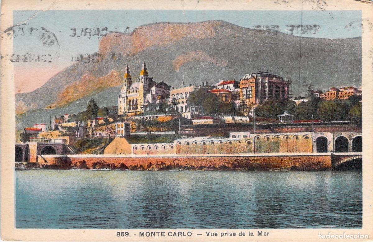 Postales: Postal de Monte Carlo vista desde el mar - Foto 1