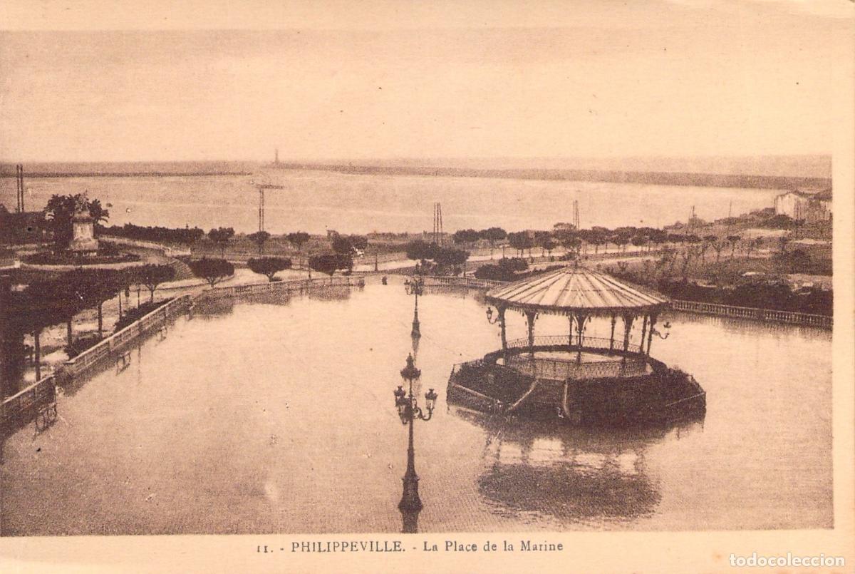 Postales: Postal de la Plaza de la Marina en Philippeville, Argelia - Foto 1