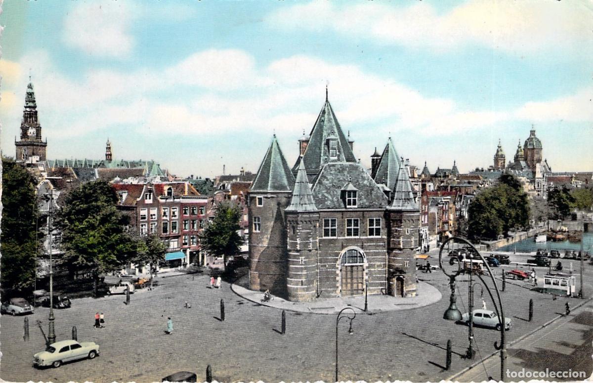 Postkarten: Postal de &Aacute;msterdam, Nieuwmarkt y edificio Waaggebouw