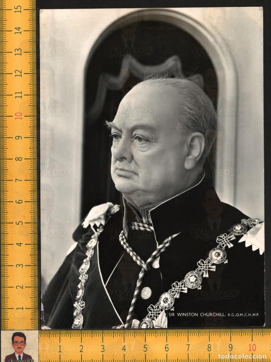 Postales: WINSTON CHURCHILL FIGURA CERA UNIFORME - MUSEO MADAME TUSSAUDS LONDRES - POSTAL ANTIGUA A&Ntilde;OS 50/60