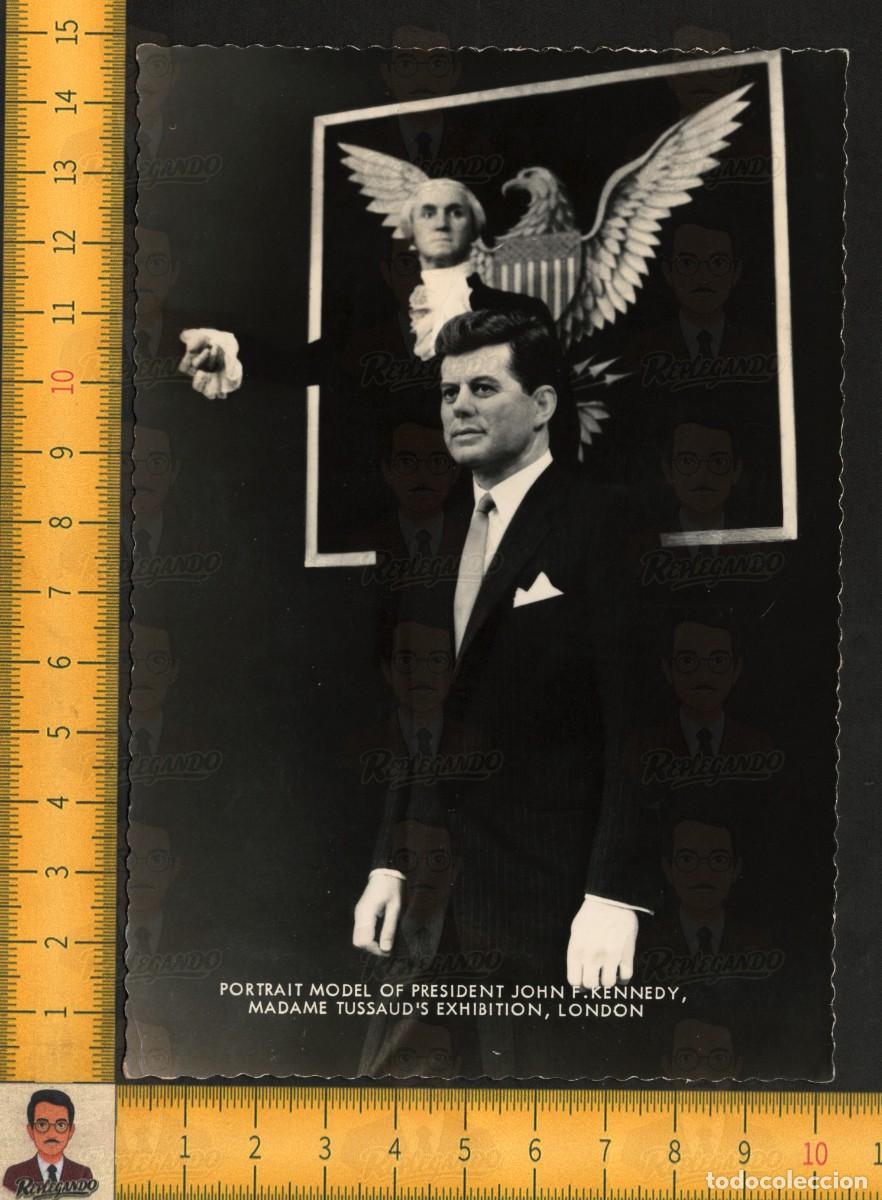 Postkarten: JOHN F. KENNEDY PRESIDENTE EEUU FIGURA CERA - MUSEO MADAME TUSSAUDS LONDRES - POSTAL ANTIGUA 1961