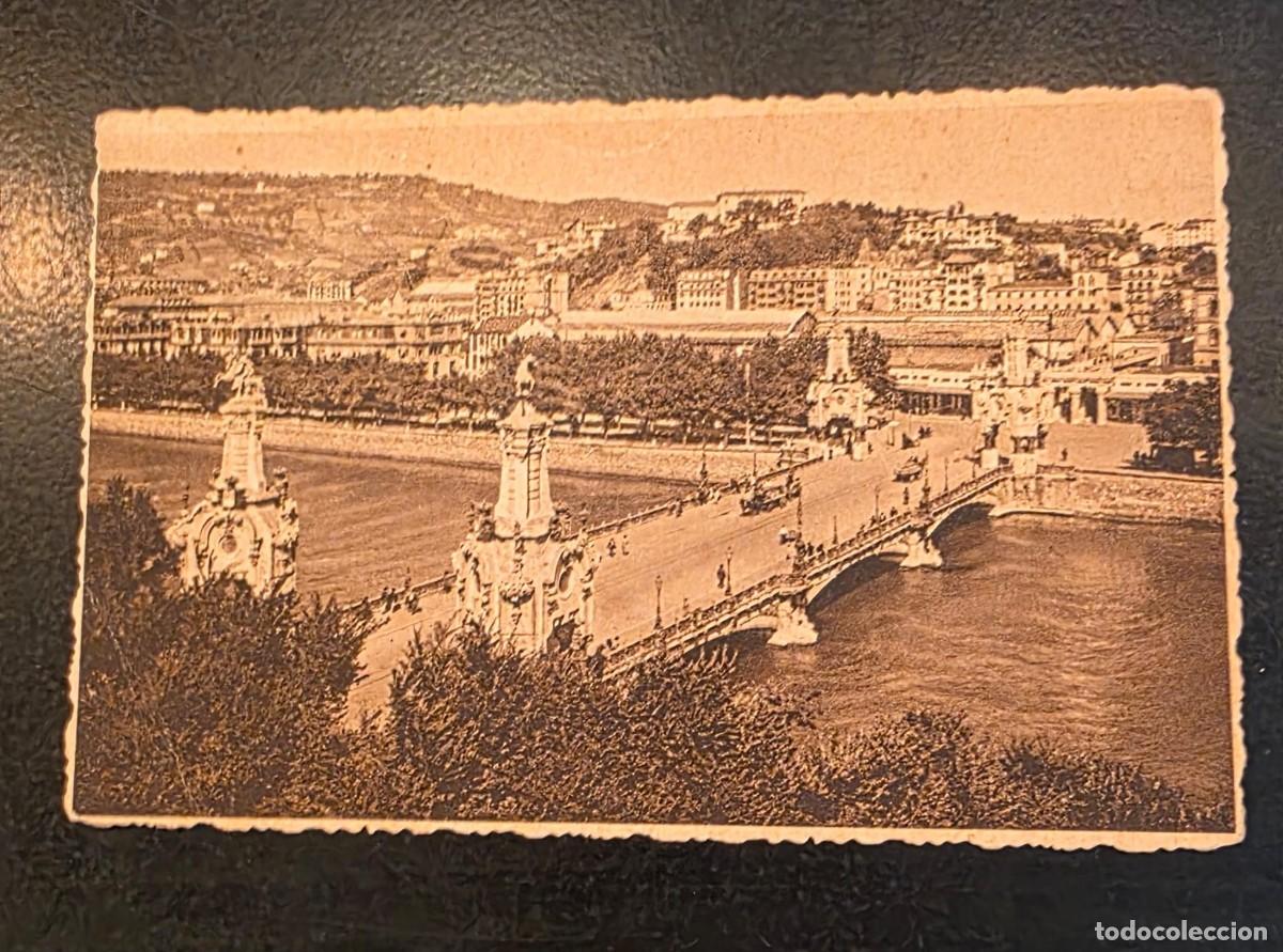 Cartoline: P.1110 Postal Antigua San Sebasti&aacute;n &ndash; Puente de Mar&iacute;a Cristina &ndash; Circulada 1948 &ndash; Sello Franco