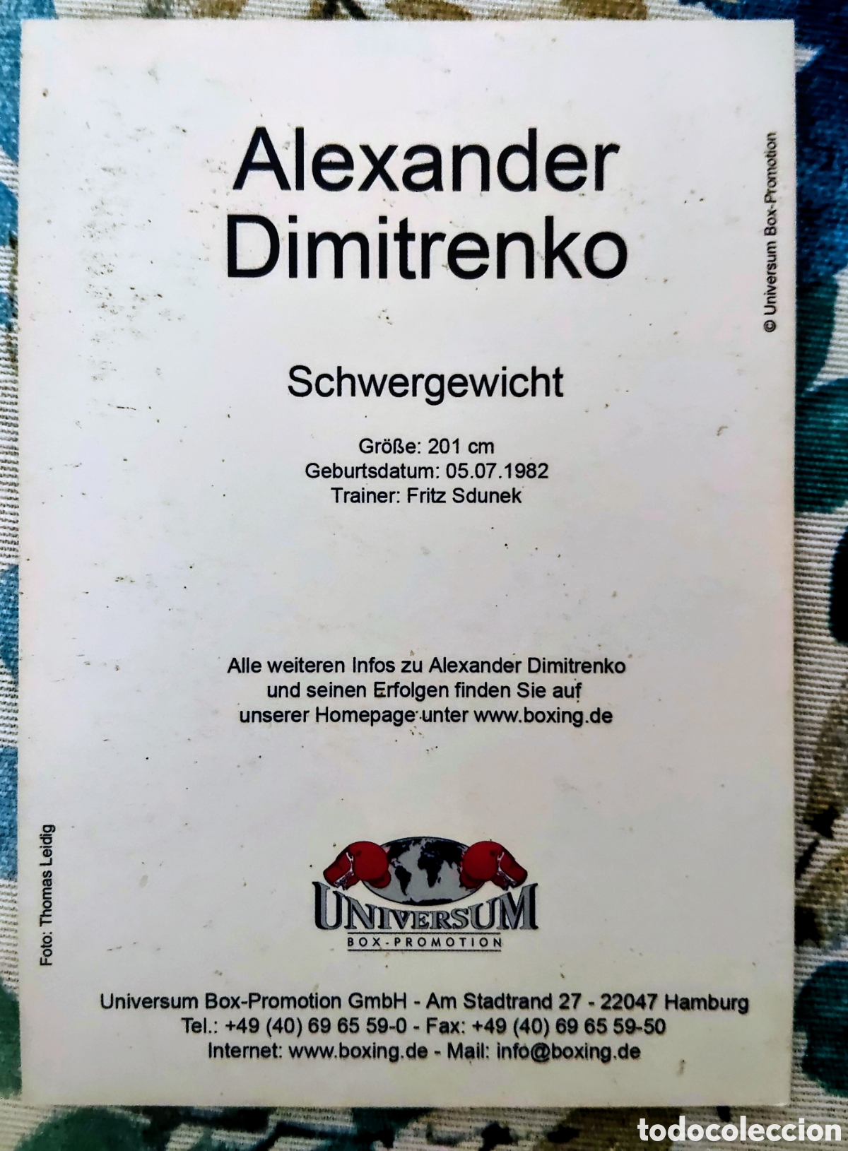 Postales: Aut&oacute;grafo - Alexander Dimitrenko - Foto 2