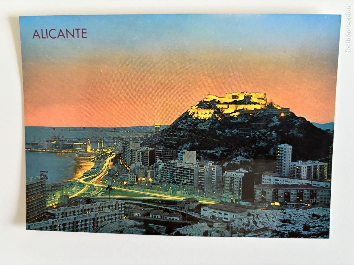 Postales: Postal Vista nocturna de Alicante