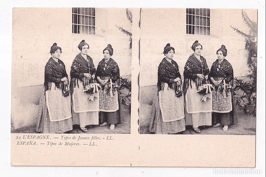 Postales: POSTAL ESTEREOSC&Oacute;PICA. 24. ESPA&Ntilde;A. TIPOS DE MUJERES