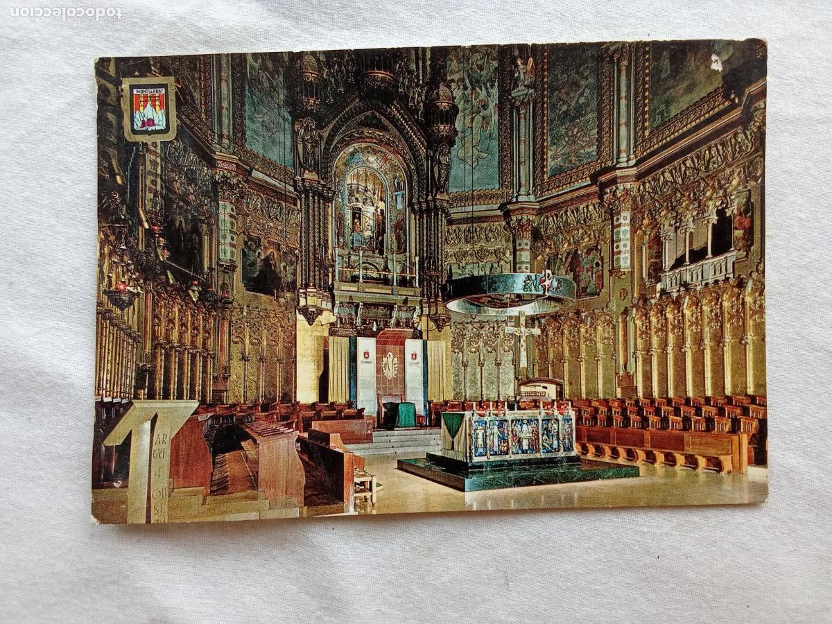 Postales: Postal Montserrat, interior de la Bas&iacute;lica P.1374