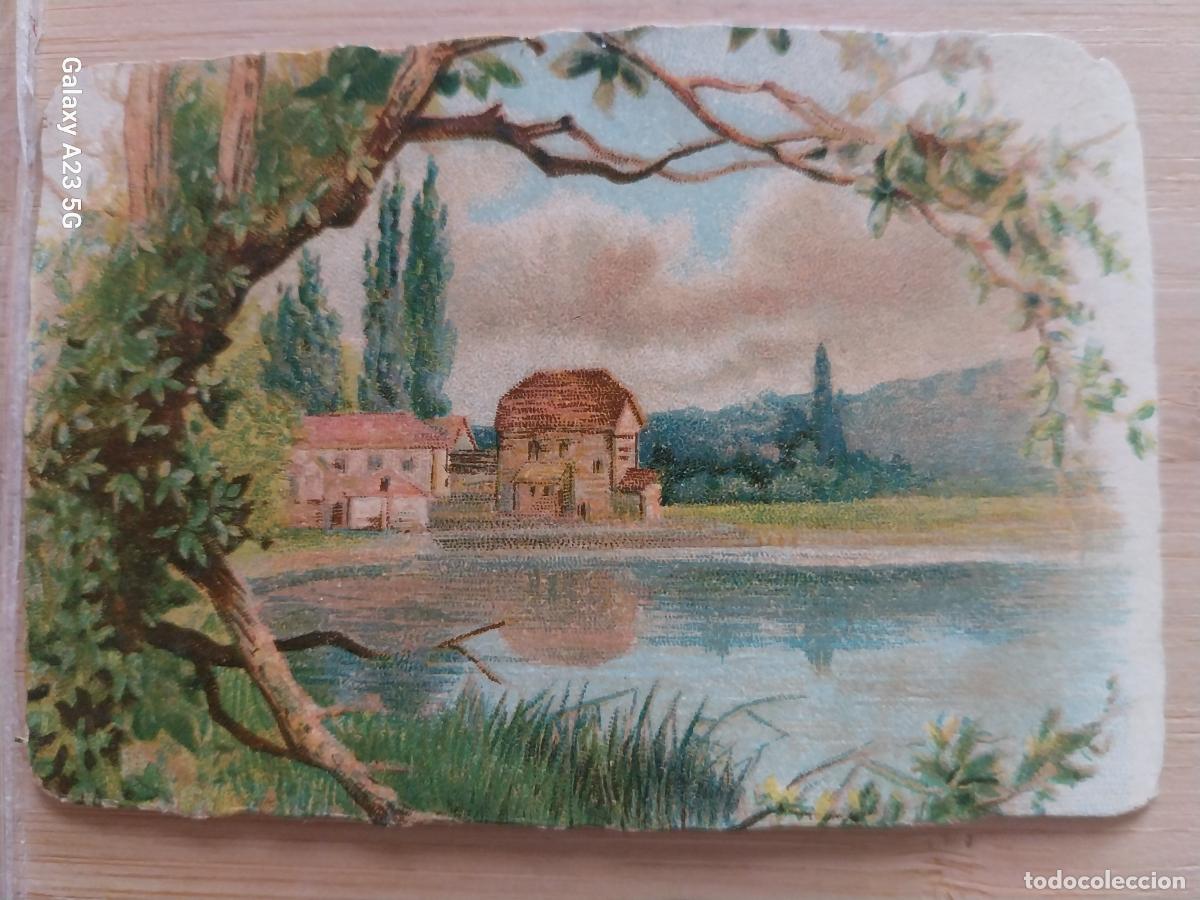 Postales: PAISAJE BUC&Oacute;LICO ESTAMPA O CROMO TROQUELADO ANTIGUO SIN ESCRITURAS BONITO 9.2X6.2CMS
