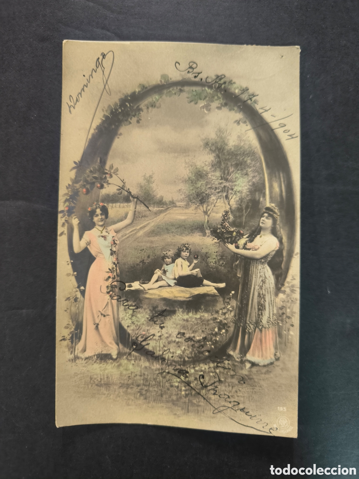 Postales: Postal antigua, Teresa Mariani, actriz italiana. Circulada en 1904, sin dividir.
