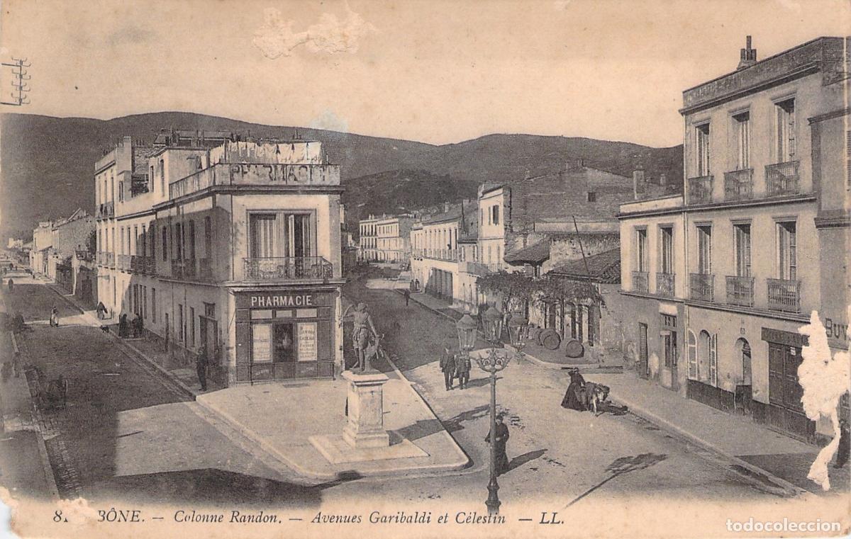 Postales: Postal de B&ocirc;ne Argelia, Colonne Randon Avenidas Garibaldi y C&eacute;lestin