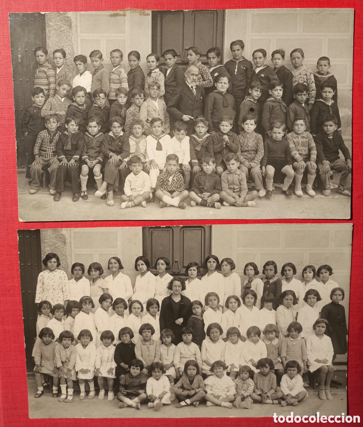 Postales: ESPA&Ntilde;A PR&Eacute;-REP&Uacute;BLICA ESCUELA SEGREGADA RETRATO ESCOLAR POSTAL FOTOGR&Aacute;FICA LOTE 2 C. 1930