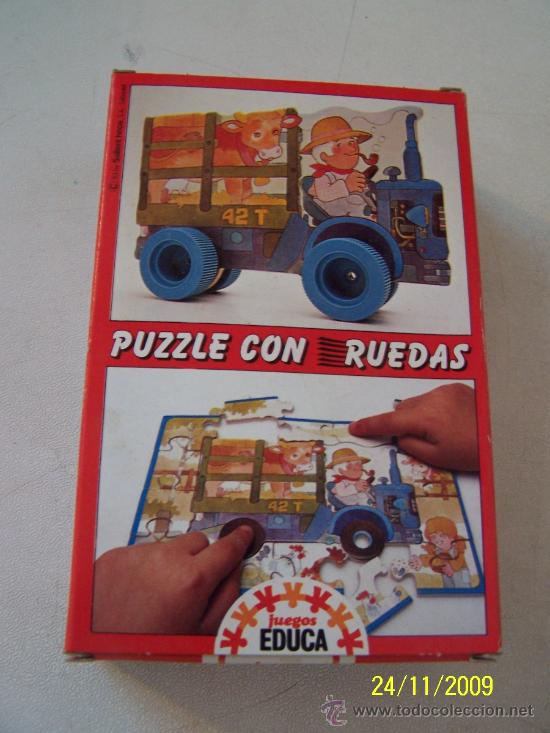 Puzzles: PUZZLE CON RUEDAS- TRACTOR.- JUEGOS EDUCA- SIN USAR. - Foto 1