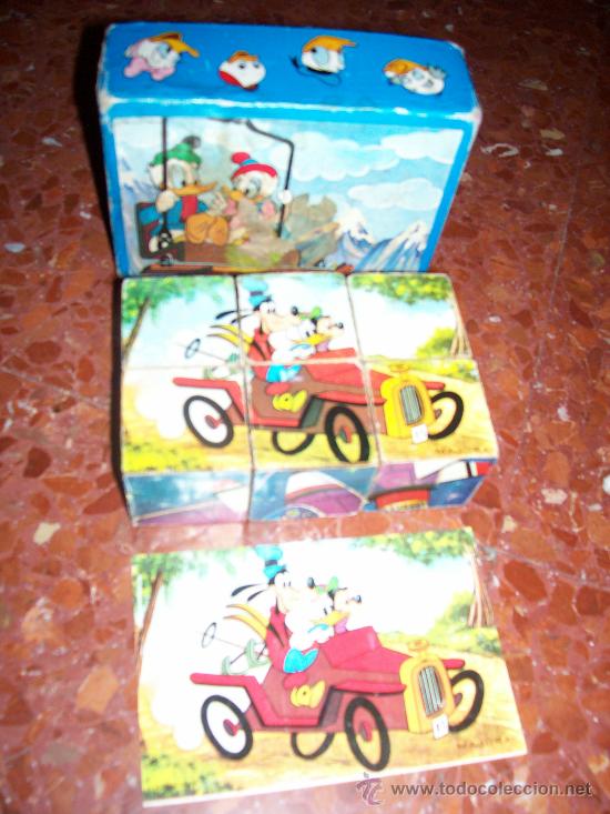 Puzzles: ANTIGUO PUZZLE ROMPECABEZAS DE CUBOS DE MADERA DE DISNEY - Foto 1
