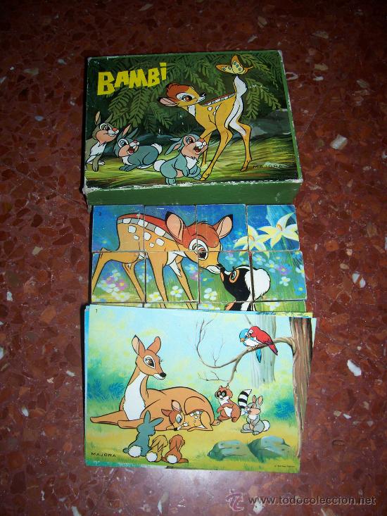 Puzzles: ANTIGUO PUZZLE ROMPECABEZAS DE CUBOS DE MADERA DE BAMBY - Foto 1
