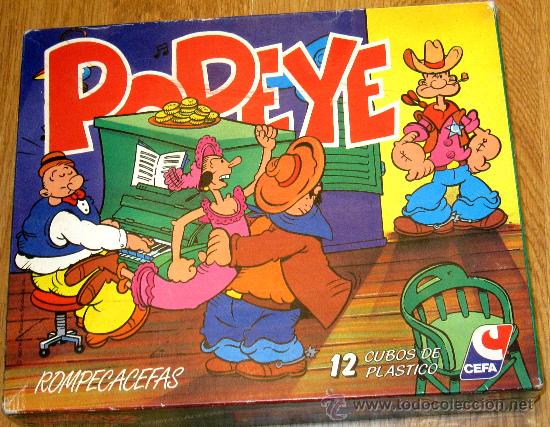 Puzzles: ROMPECABEZAS POPEYE 12 CUBOS DE PL&Aacute;STICO CEFA CON CAJA - Foto 1