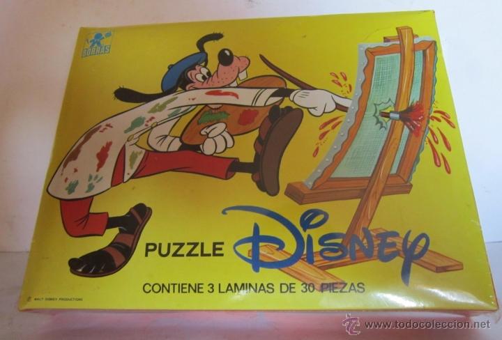Puzzles: PUZZLE DISNEY, DE BORRAS, PLUTO, CONTIENE 3 LAMINAS DE 30 PIEZAS, EN CAJA. CC - Foto 1