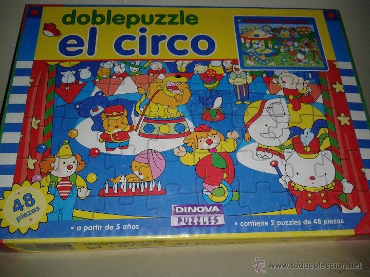 Puzzles: DOBLEPUZZLE -- EL CIRCO Y EL PARQUE -- 48 PIEZAS CADA UNO -- DINOVA -- - Foto 1