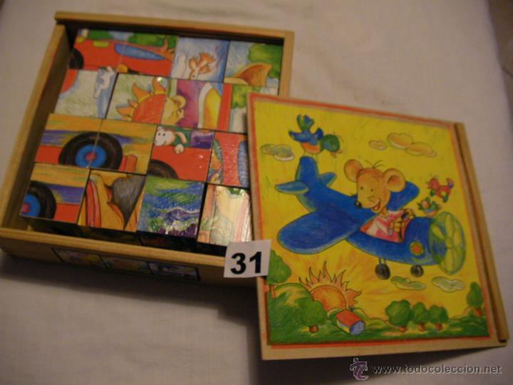 Puzzles: PUZZLE EN CUBOS DE MADERA EN SU CAJA - Foto 1