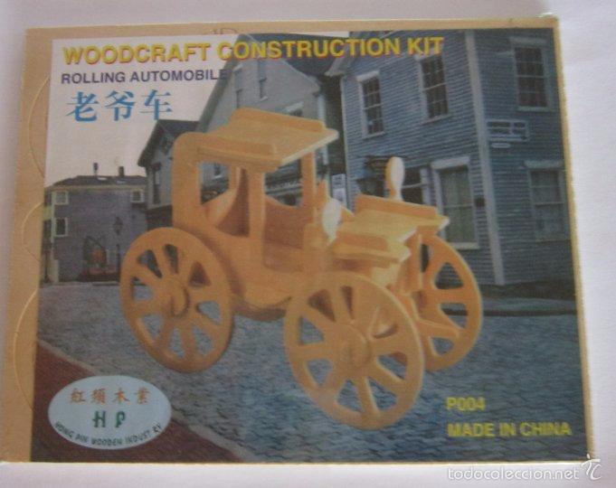 Puzzles: WOODCRAFT CONSTRUCTION KIT, ROLLING AUTOMOBILE. CC - Foto 1