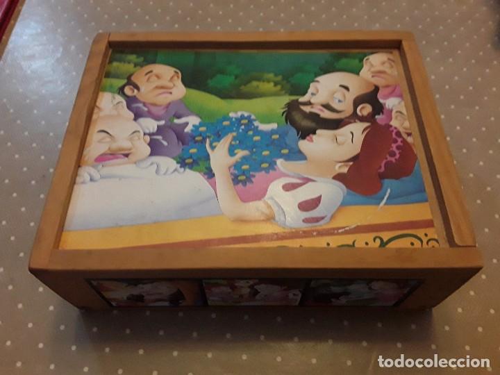Puzzles: PUZZLE DE MADERA DE CUBOS BLANCANIEVES ANTIGUO UNICO - Foto 1