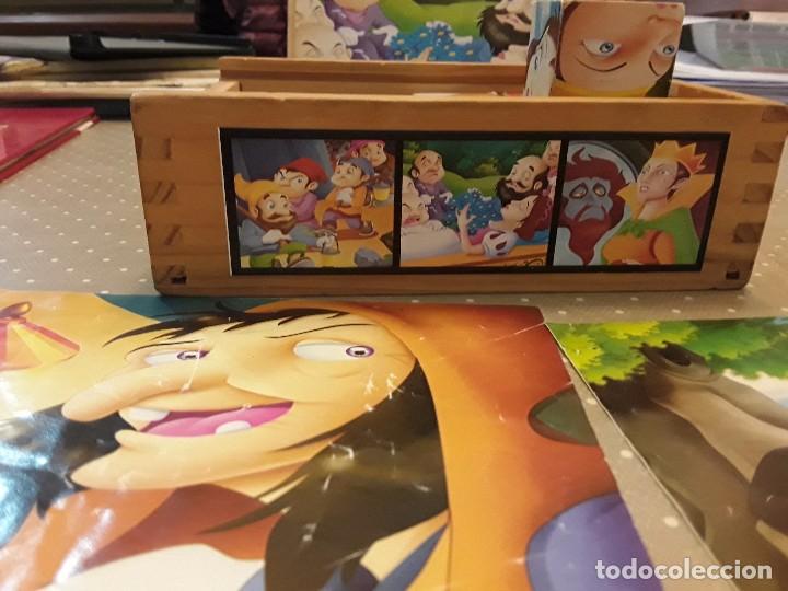 Puzzles: PUZZLE DE MADERA DE CUBOS BLANCANIEVES ANTIGUO UNICO - Foto 2