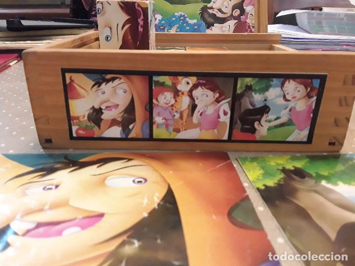 Puzzles: PUZZLE DE MADERA DE CUBOS BLANCANIEVES ANTIGUO UNICO - Foto 3