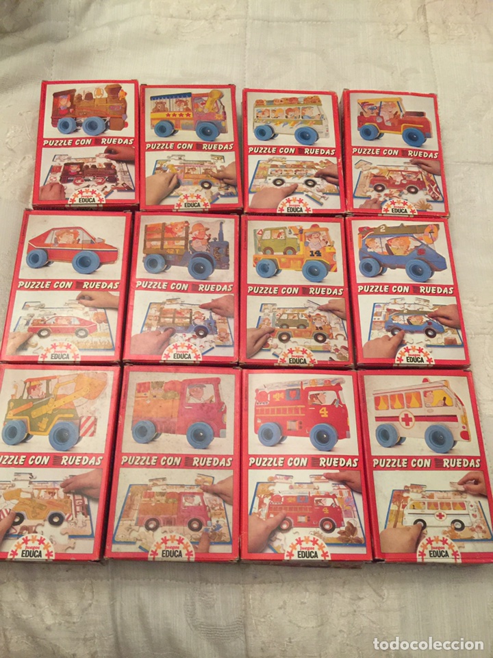 Puzzles: Colecci&oacute;n completa de puzzles con ruedas educa 1983 sin usar - Foto 1