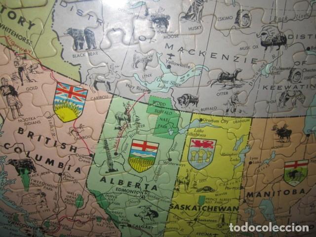 Puzzles: Antiguo puzzle con mapa de Canad&aacute;, enmarcado. 57,5 x 42 cms. - Foto 3