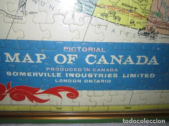 Puzzles: Antiguo puzzle con mapa de Canad&aacute;, enmarcado. 57,5 x 42 cms. - Foto 5