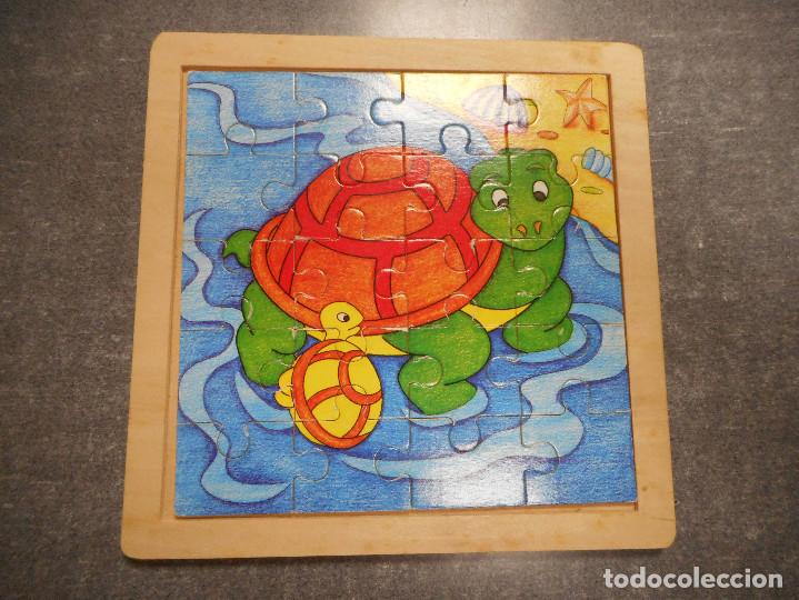 Puzzles: Puzzle tortugas en la playa - madera - 21 x 21 total - Foto 1