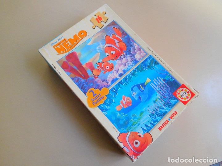 Puzzles: PUZZLE INFANTIL 2 X 16 PIEZAS MADERA BUSCANDO A NEMO FINDING NEMO EDUCA, COMPLETO - Foto 1